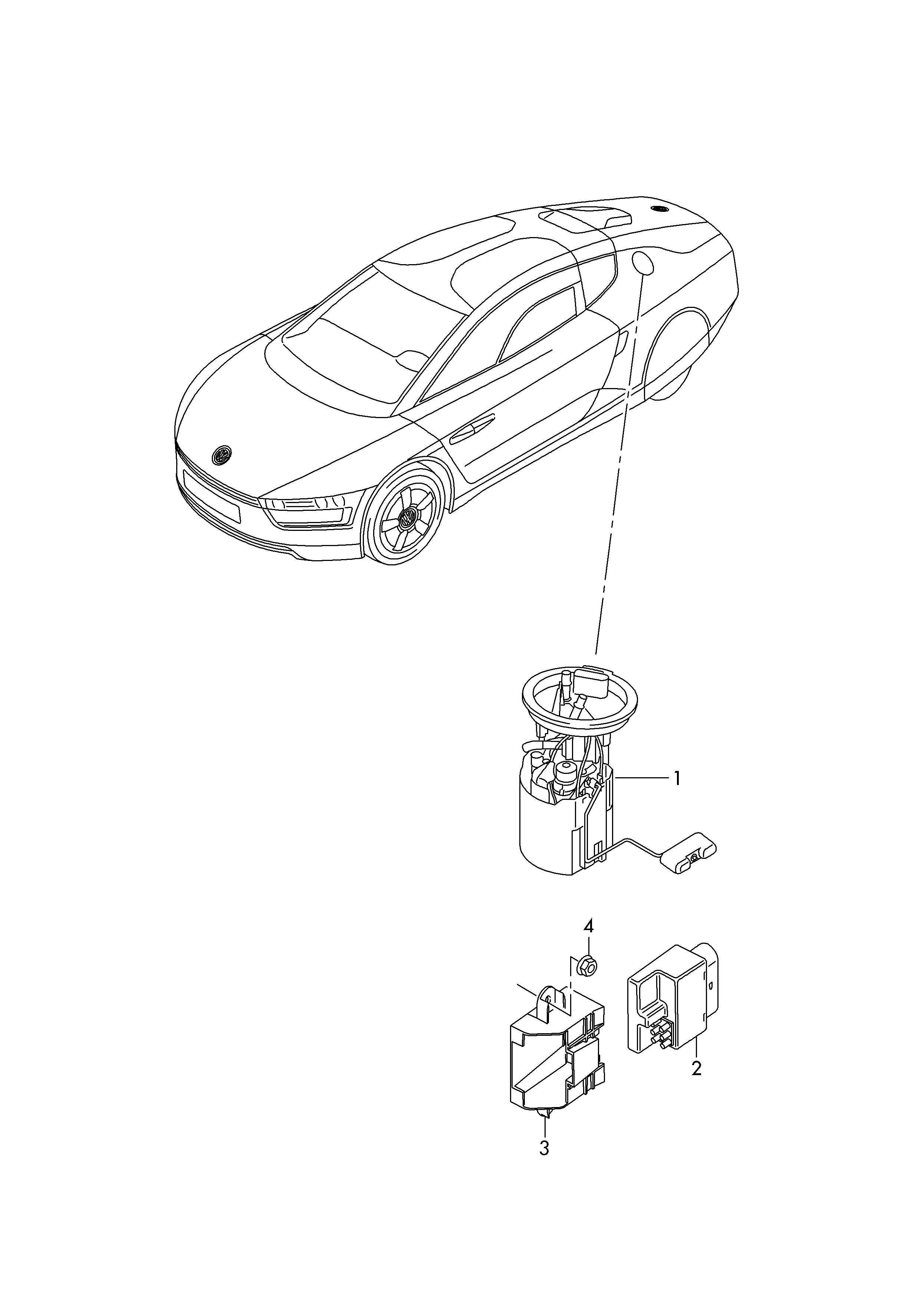 Запчасти для Volkswagen XL1 2015 - Модуль подачи топлива и датчик уровня  топлива .
