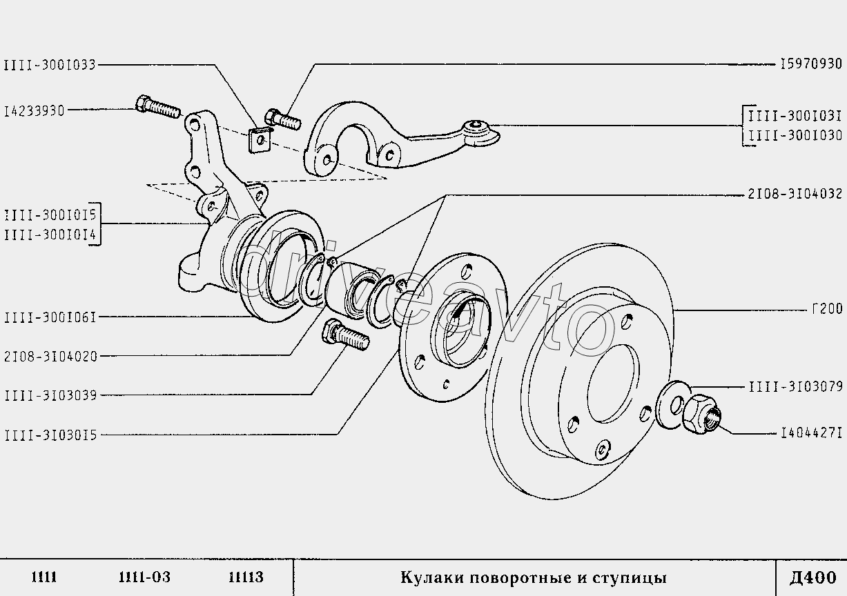 Схема поворотного кулака нива