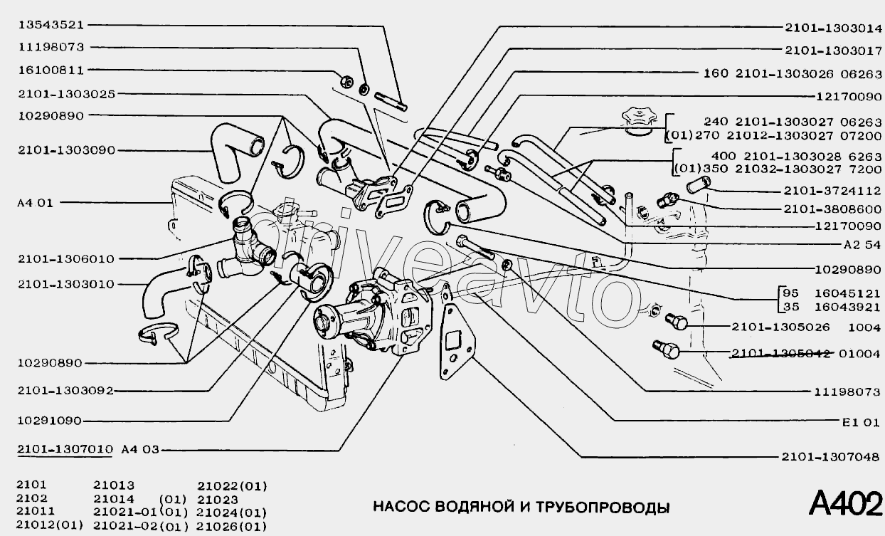 Насос водяной и трубопроводы