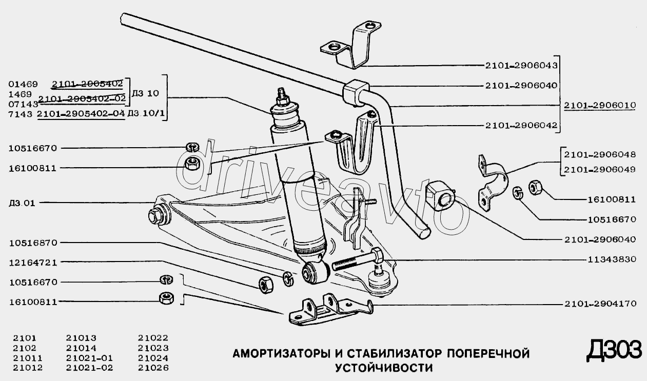 Амортизаторы и стабилизатор поперечной устойчивости