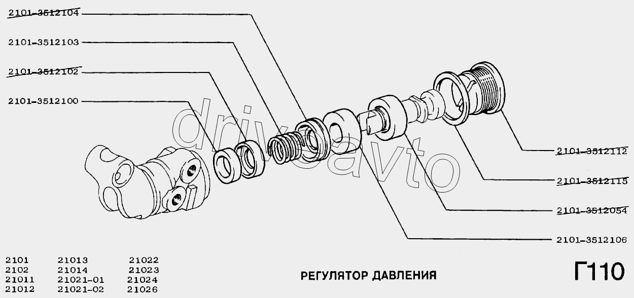 Регулятор давления тормозов