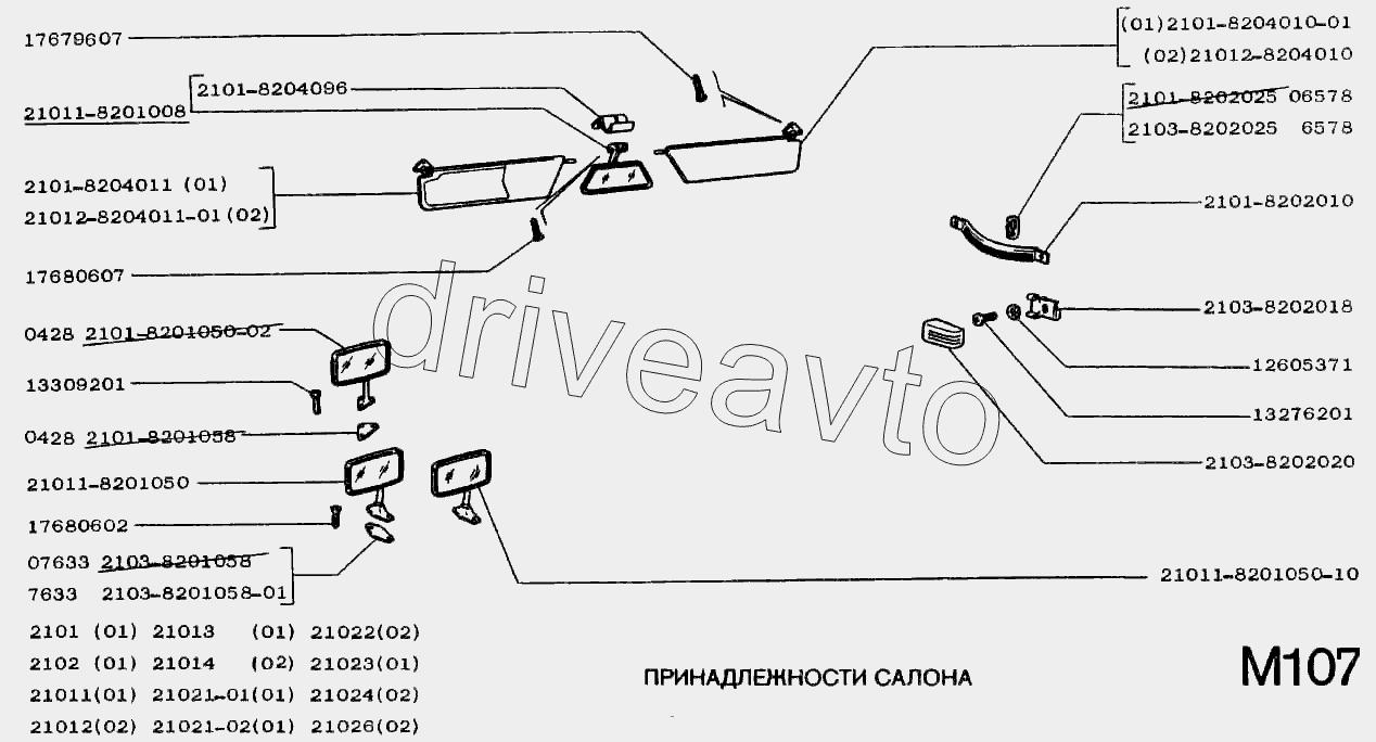 Принадлежности салона