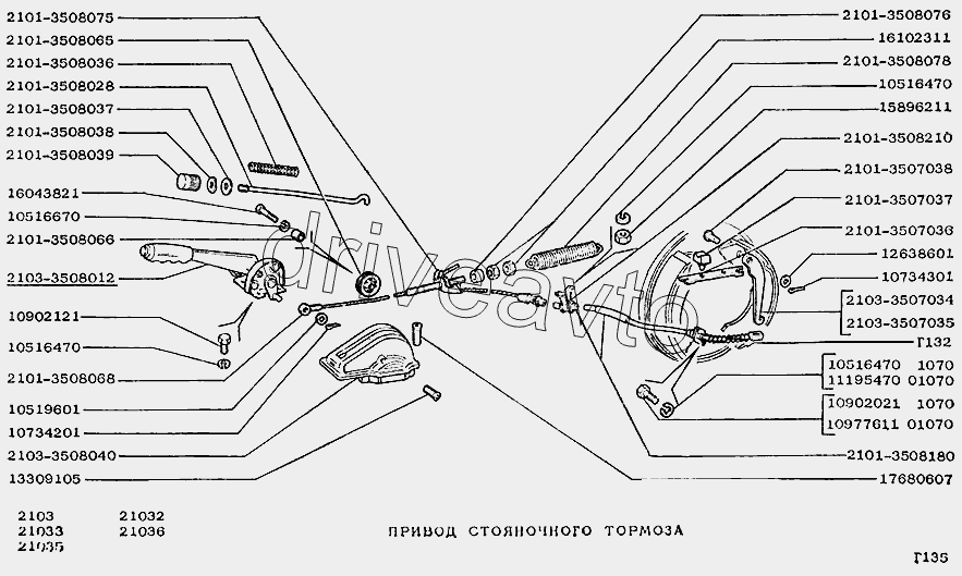Привод стояночного тормоза