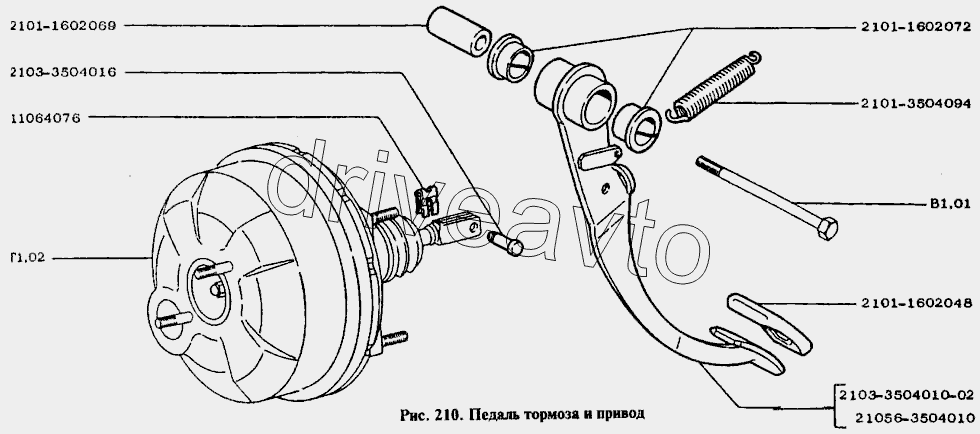 Педаль тормоза и привод