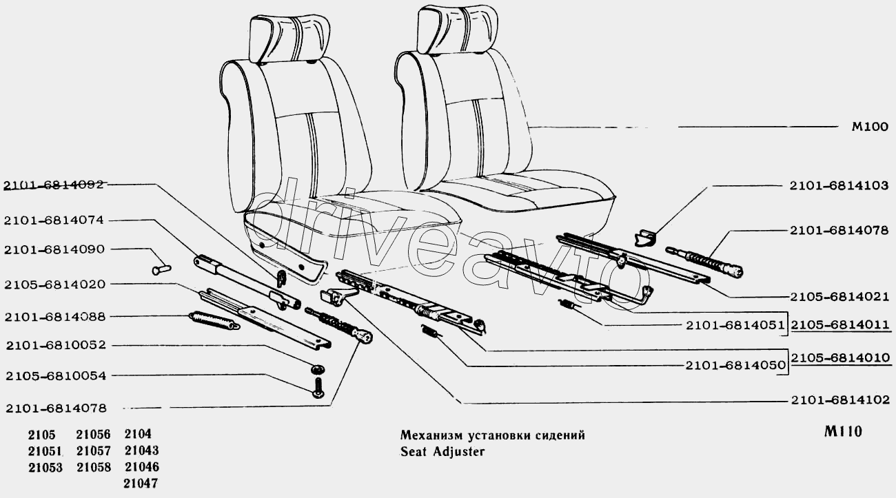 Механизм установки сидений