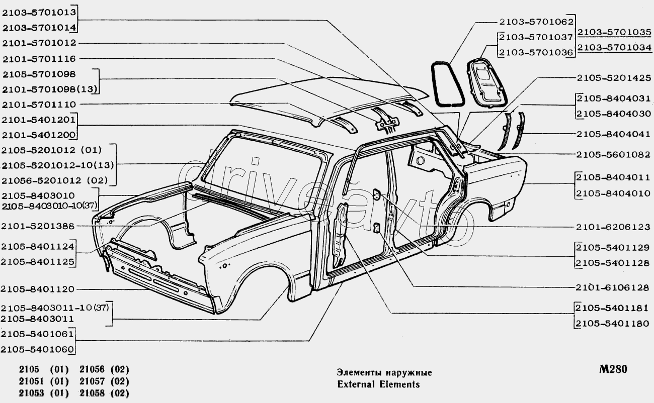 Элементы наружные