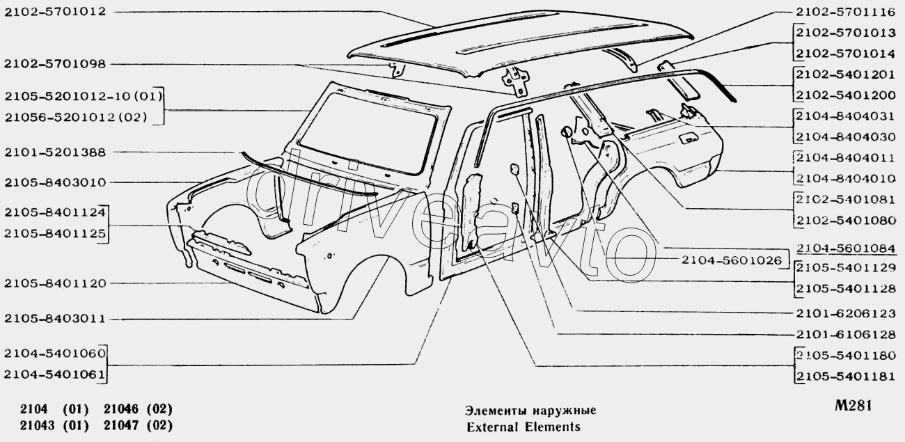 Элементы наружные