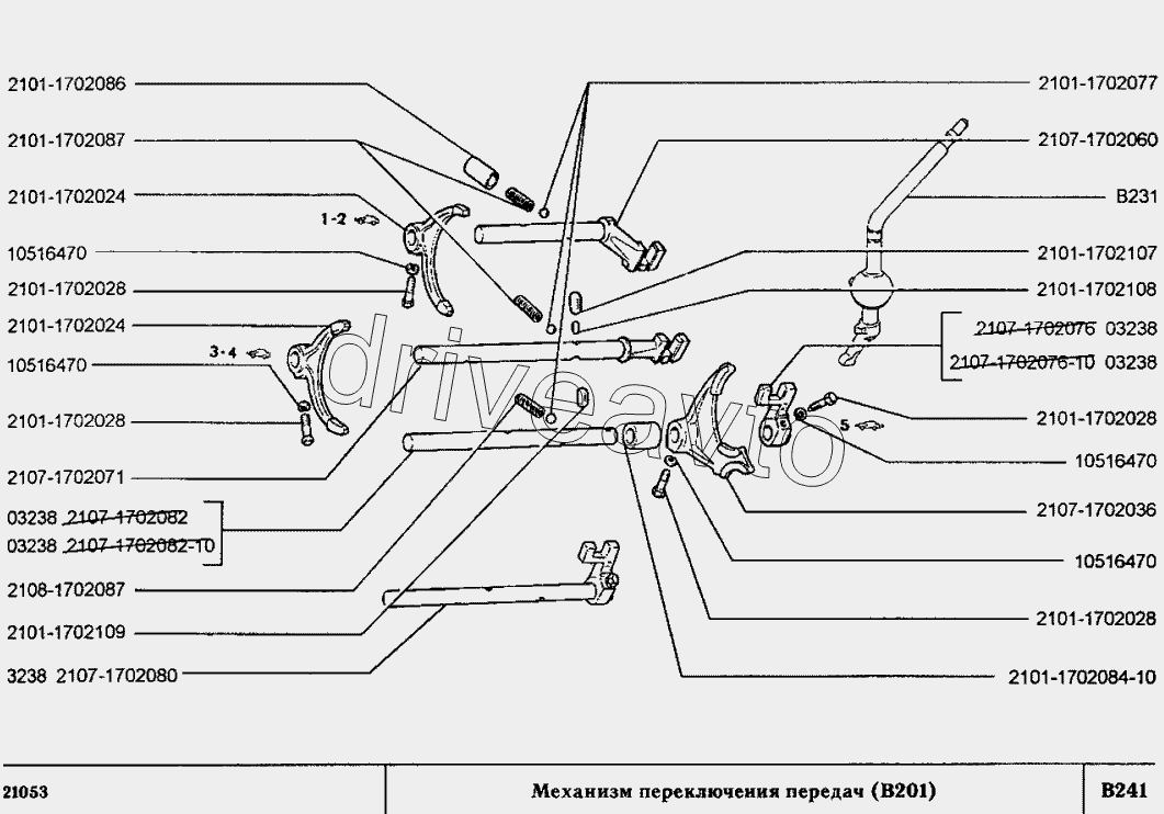 Схема переключения передач ваз 2105