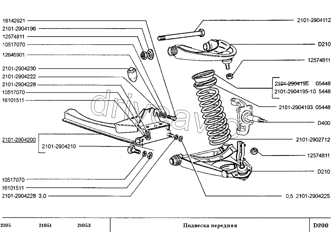 Схема подвески ваз 2107 передняя