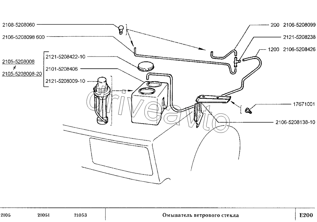 Ваз 2107 омыватель схема
