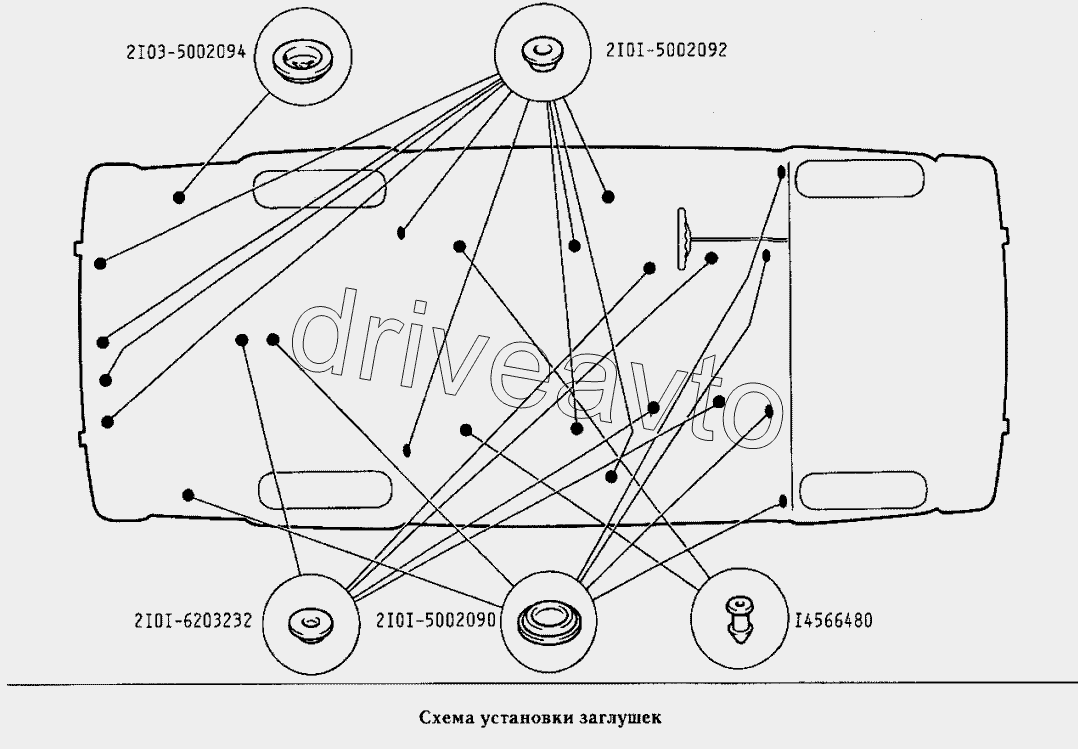 Схема установки заглушек