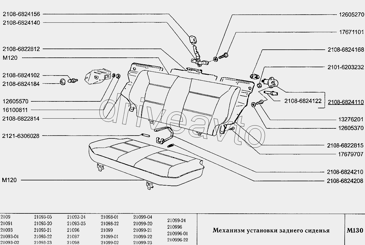 Механизм установки заднего сиденья