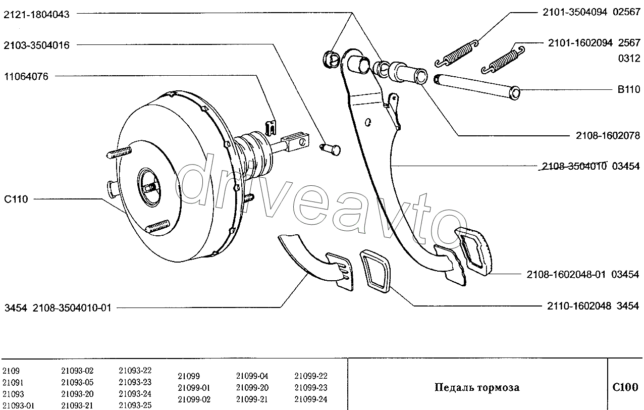 Педаль тормоза