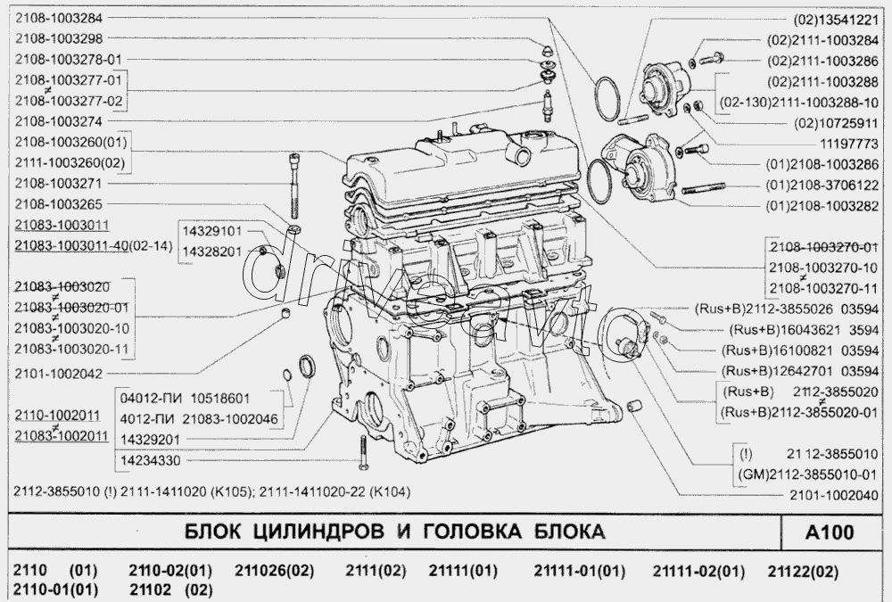 Гбц ваз 2112 чертеж