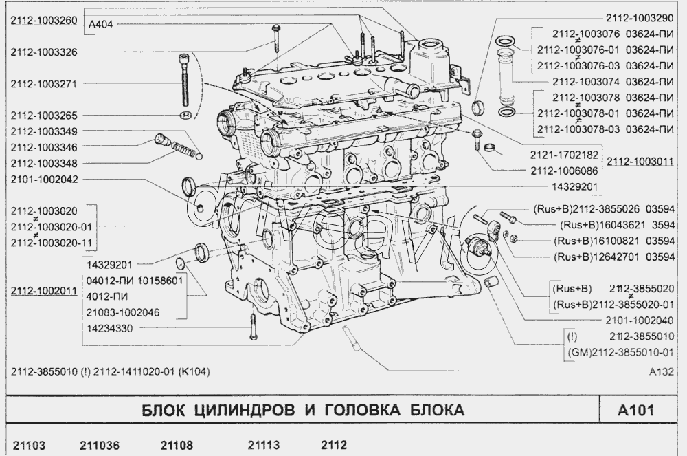 Блок цилиндров и головка блока