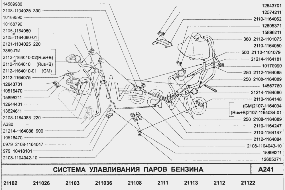 Система улавливания паров бензина