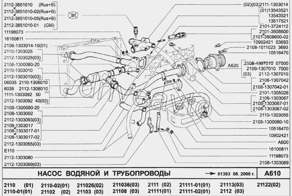 Насос водяной и трубопроводы