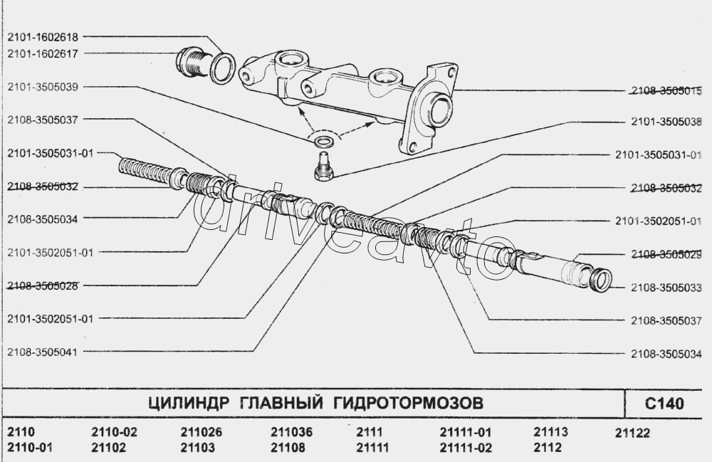 Цилиндр главный гидротормозов