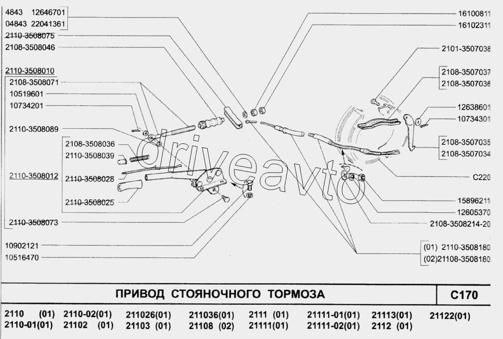 Привод стояночного тормоза