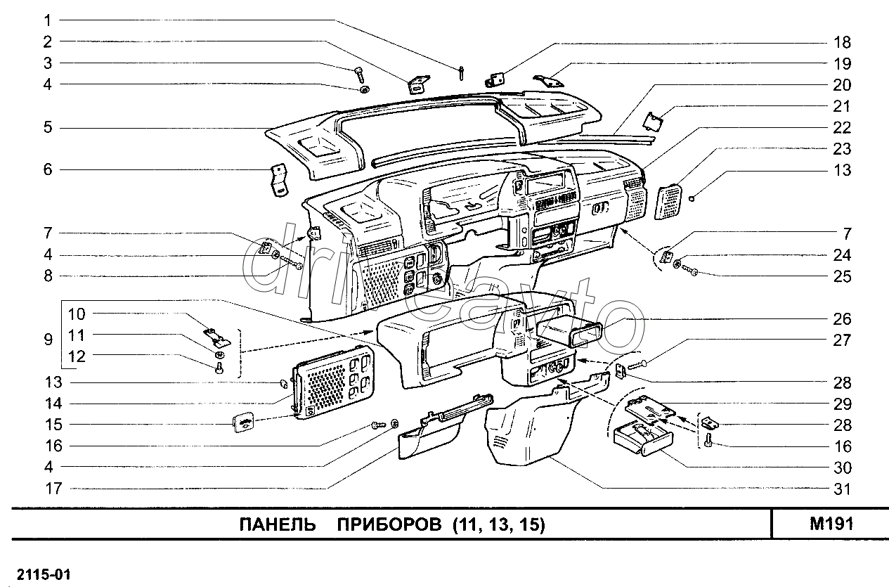 Панель приборов (11, 13, 15)