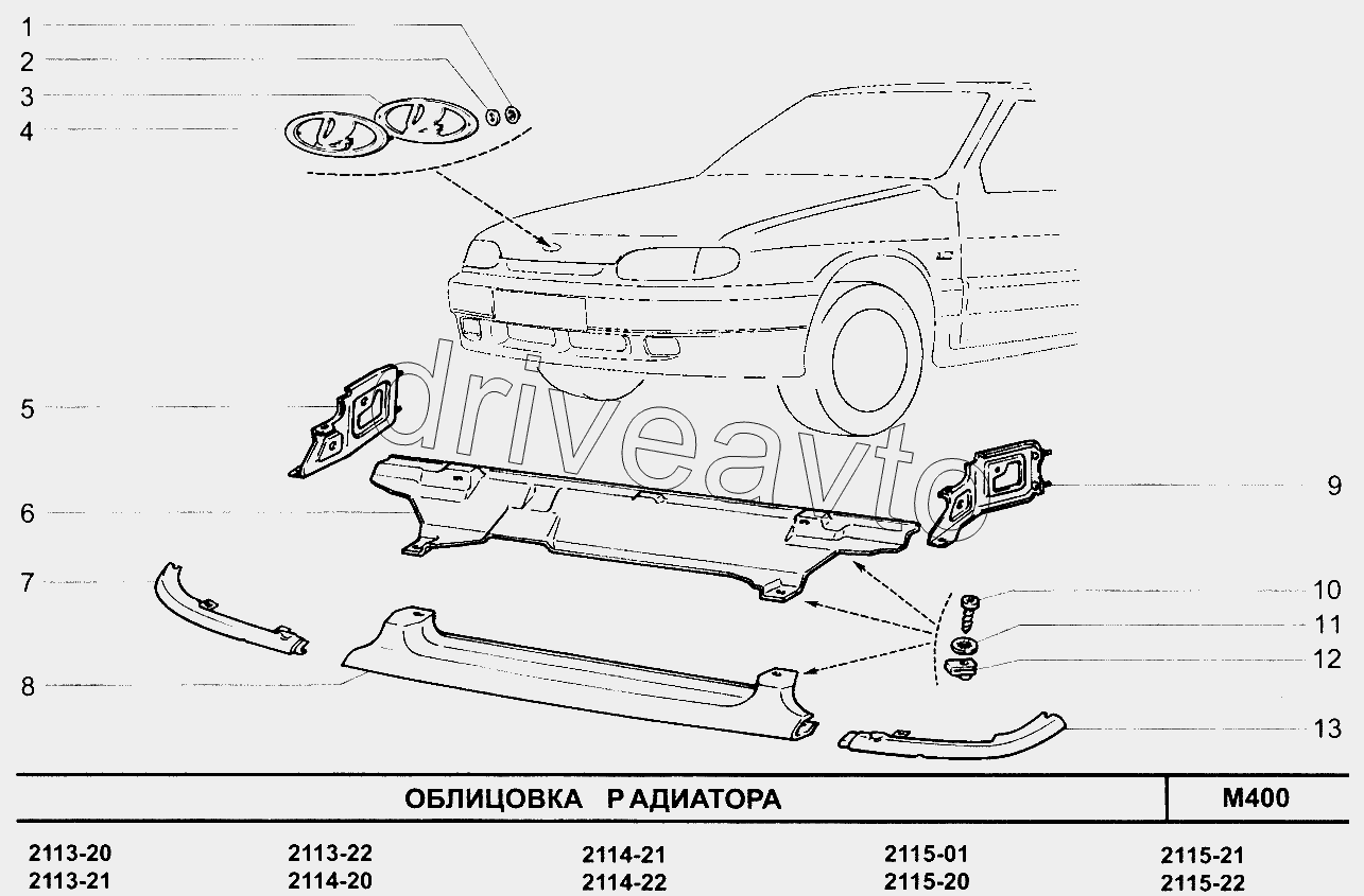 Облицовка радиатора ваз 2115