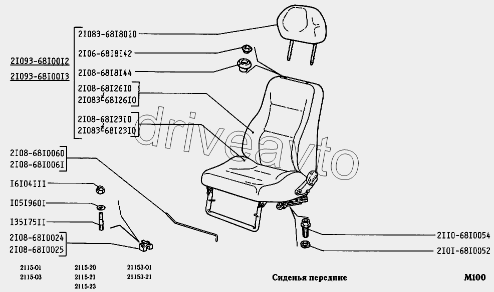 Сиденья передние