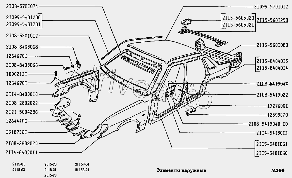 Элементы наружные