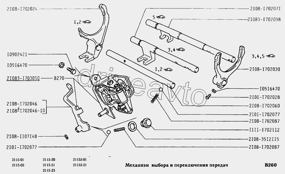 Механизм выбора и переключения передач