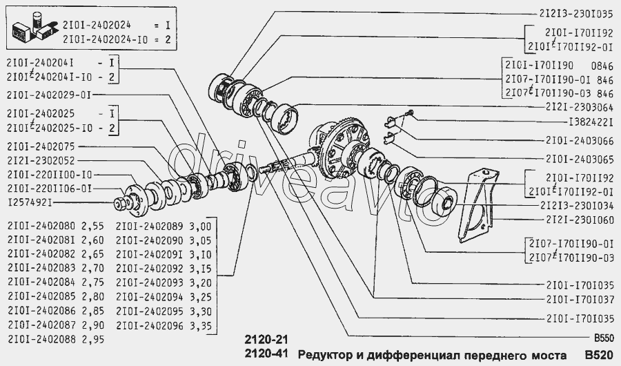 Редуктор и дифференциал переднего моста