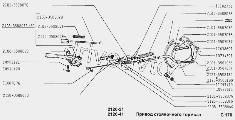 Привод стояночного тормоза