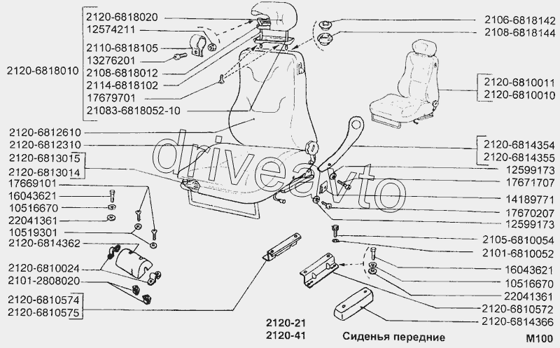 Сиденья передние