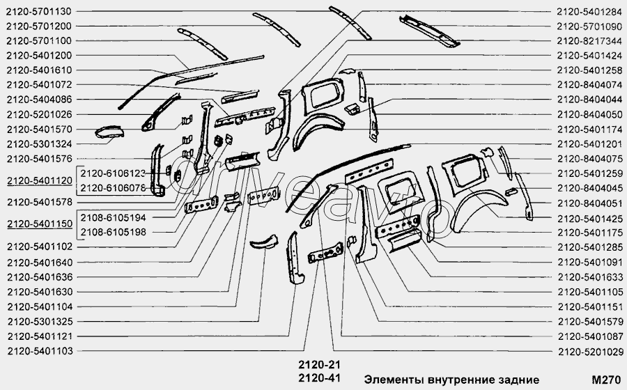 Элементы внутренние задние