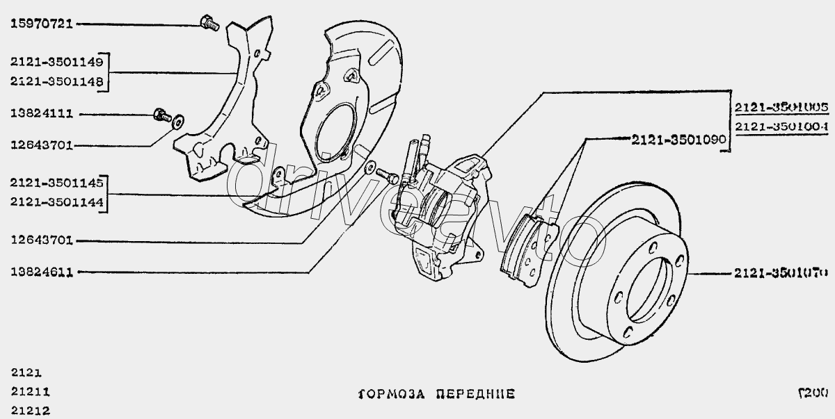 Ваз 2121 схема тормозов