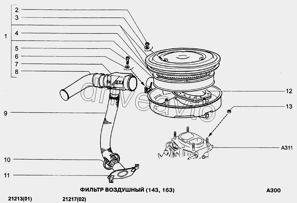 Фильтр воздушный (143,163)