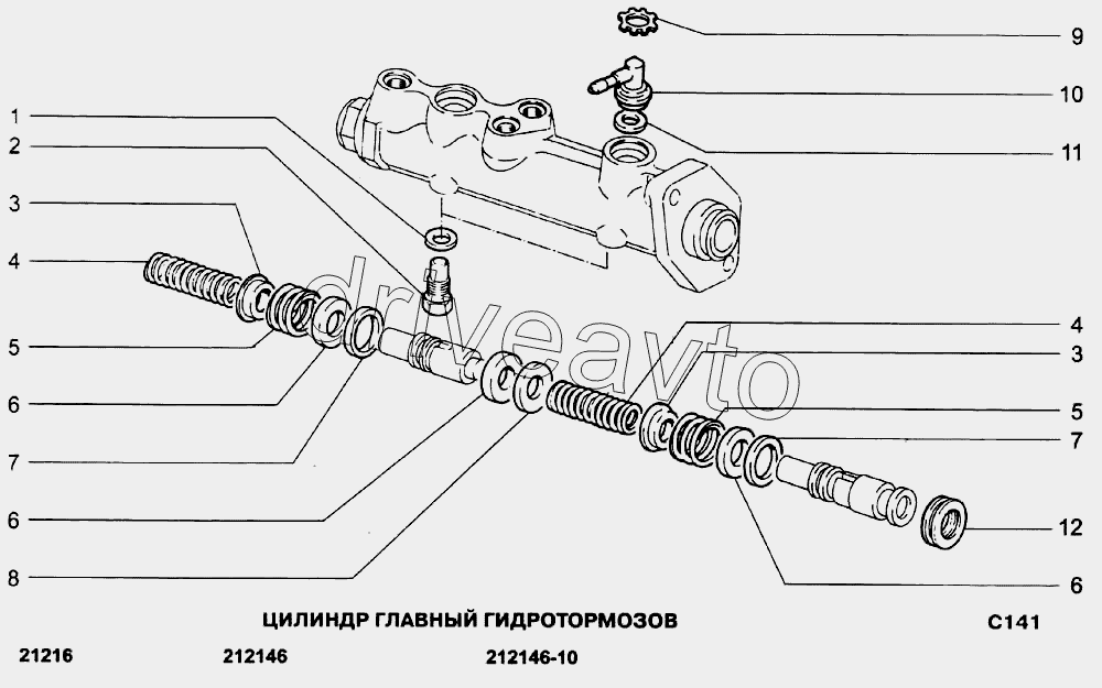 Цилиндр главный гидротормозов