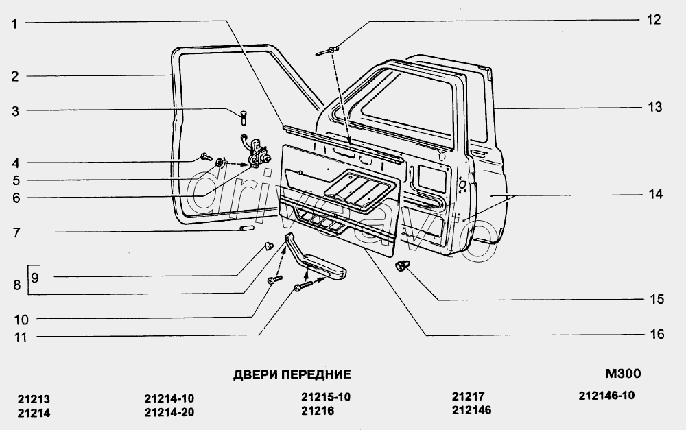 Дверная карта нива 21214