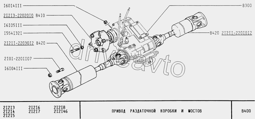 Привод раздаточной коробки и мостов