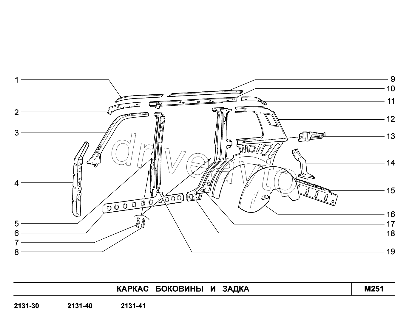 M251. Каркас боковины и задка