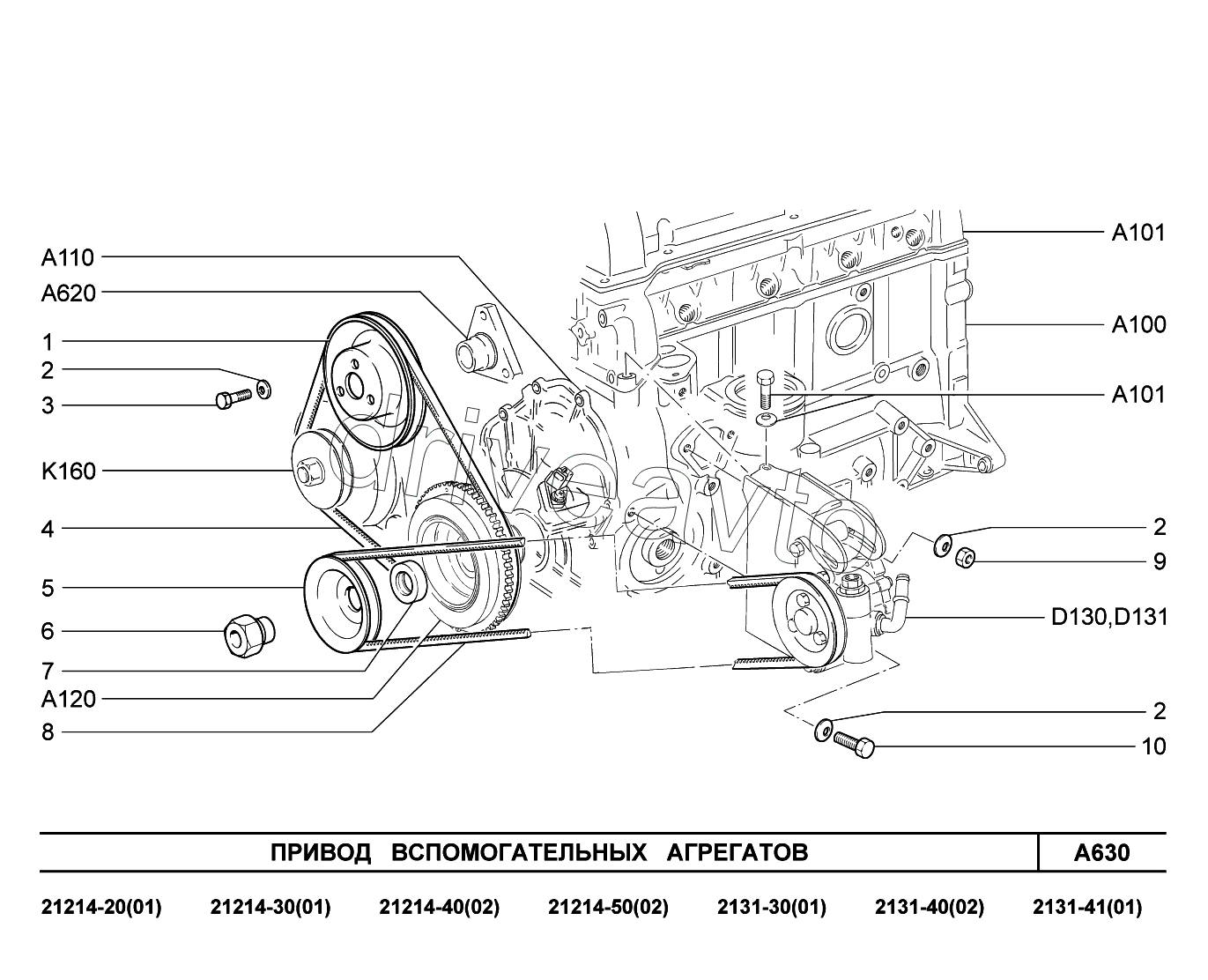 A630. Привод вспомогательных агрегатов