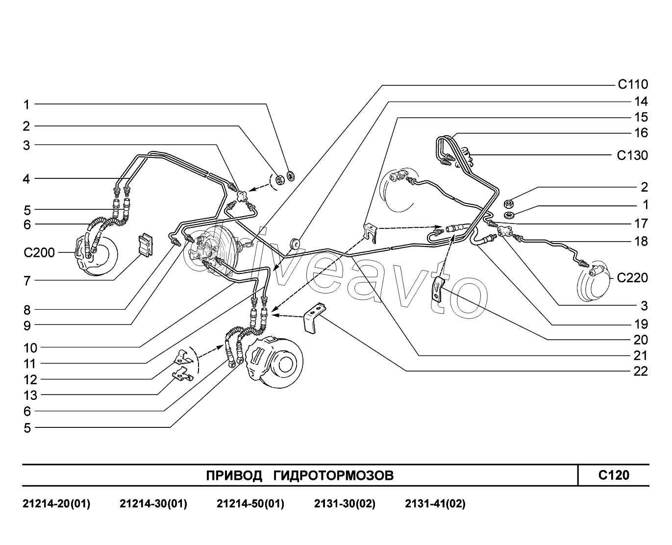 C120. Привод гидротормозов
