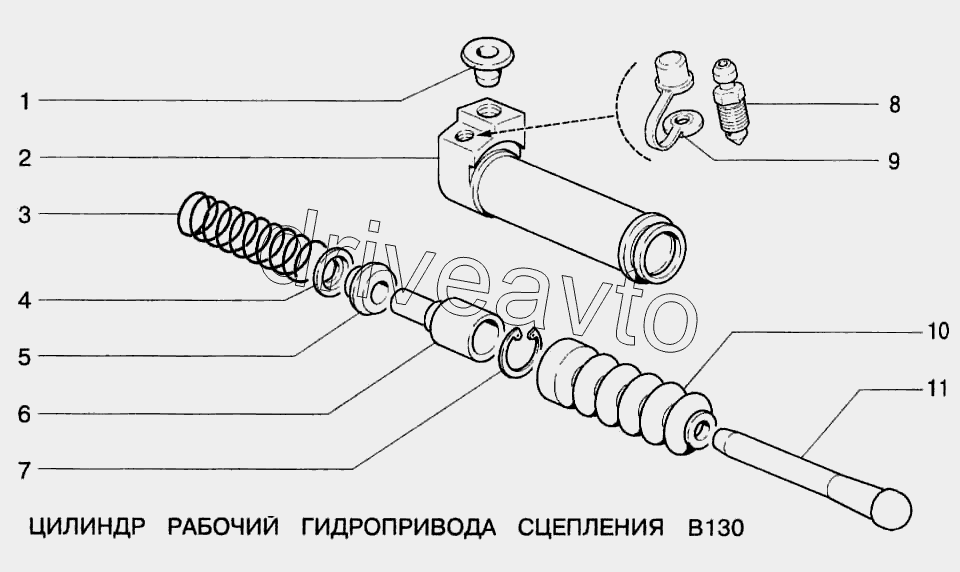 Цилиндр рабочий гидропривода сцепления