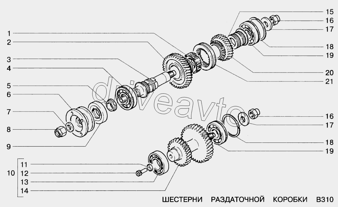 Шестерни раздаточной коробки