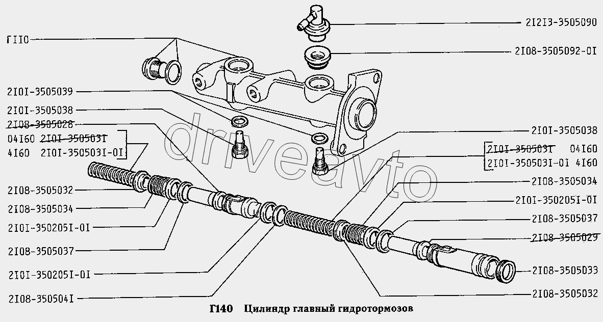 Цилиндр главный гидротормозов