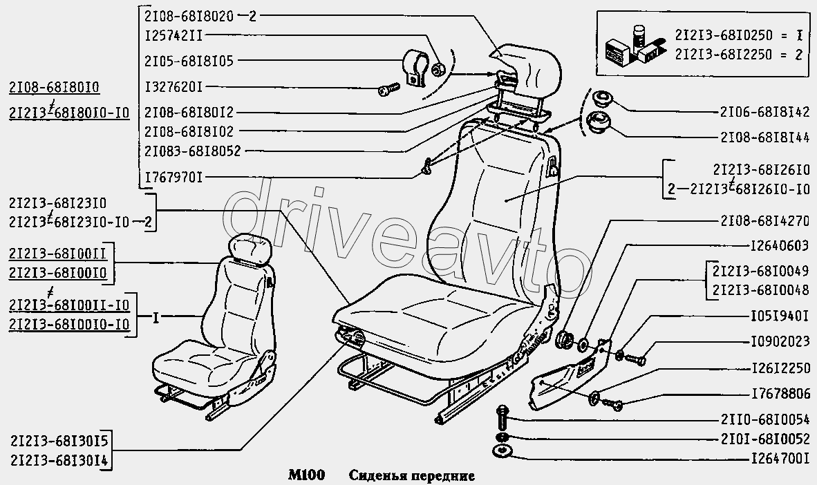 Сиденья передние