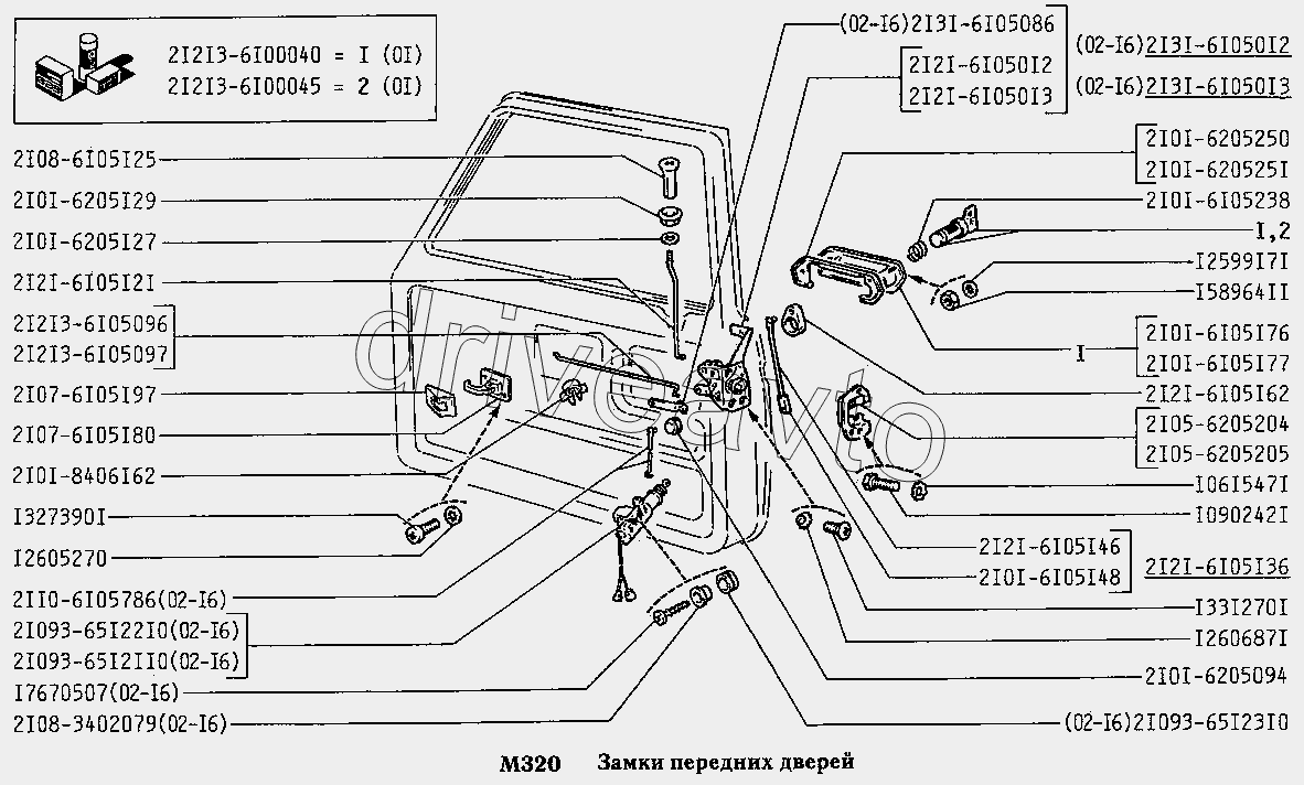 Замки передних дверей