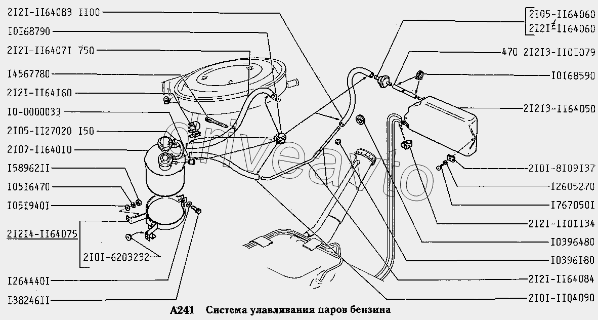 Система улавливания паров бензина (вариант исполнения: 143)