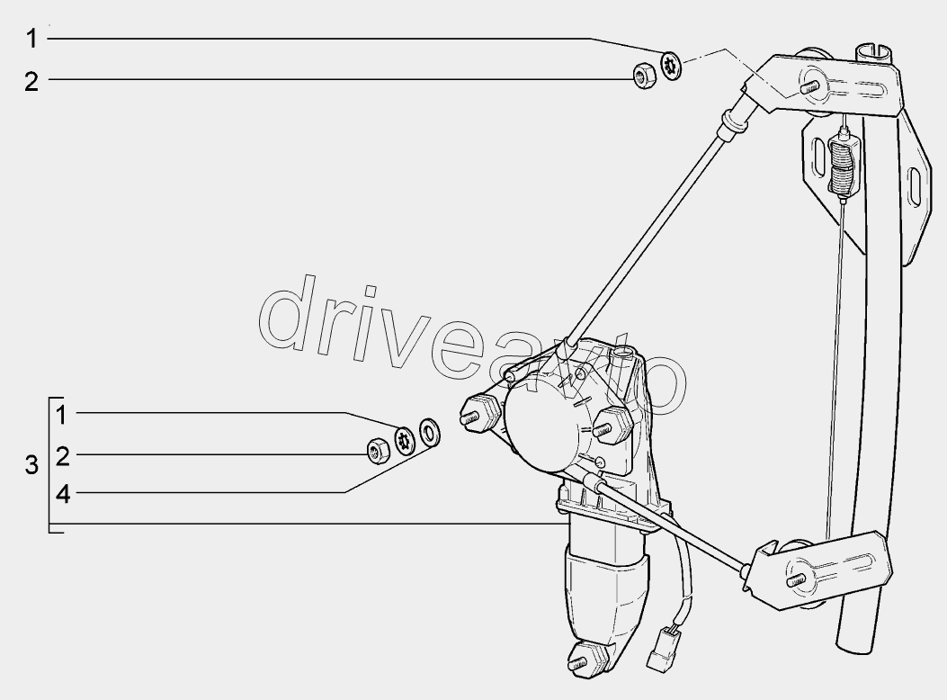 Схема стеклоподъемников приора передних дверей