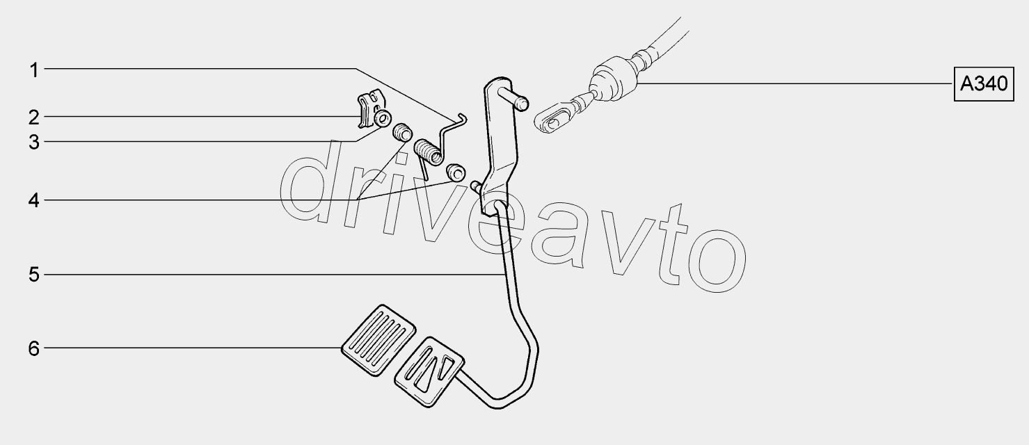 Педаль привода акселератора