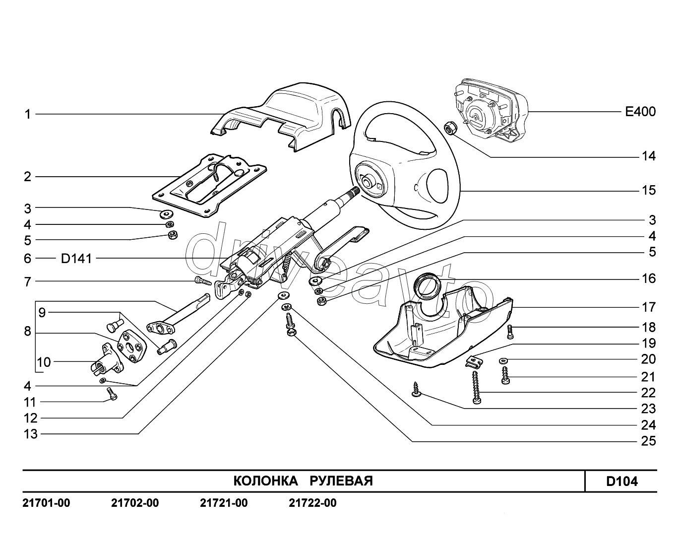 D104. Колонка рулевая