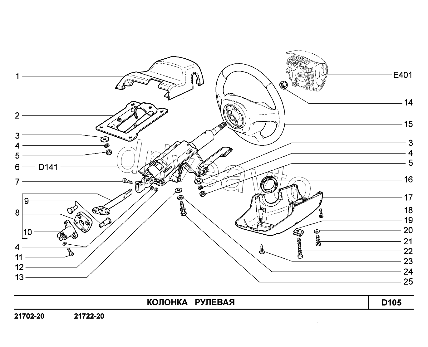 D105. Колонка рулевая